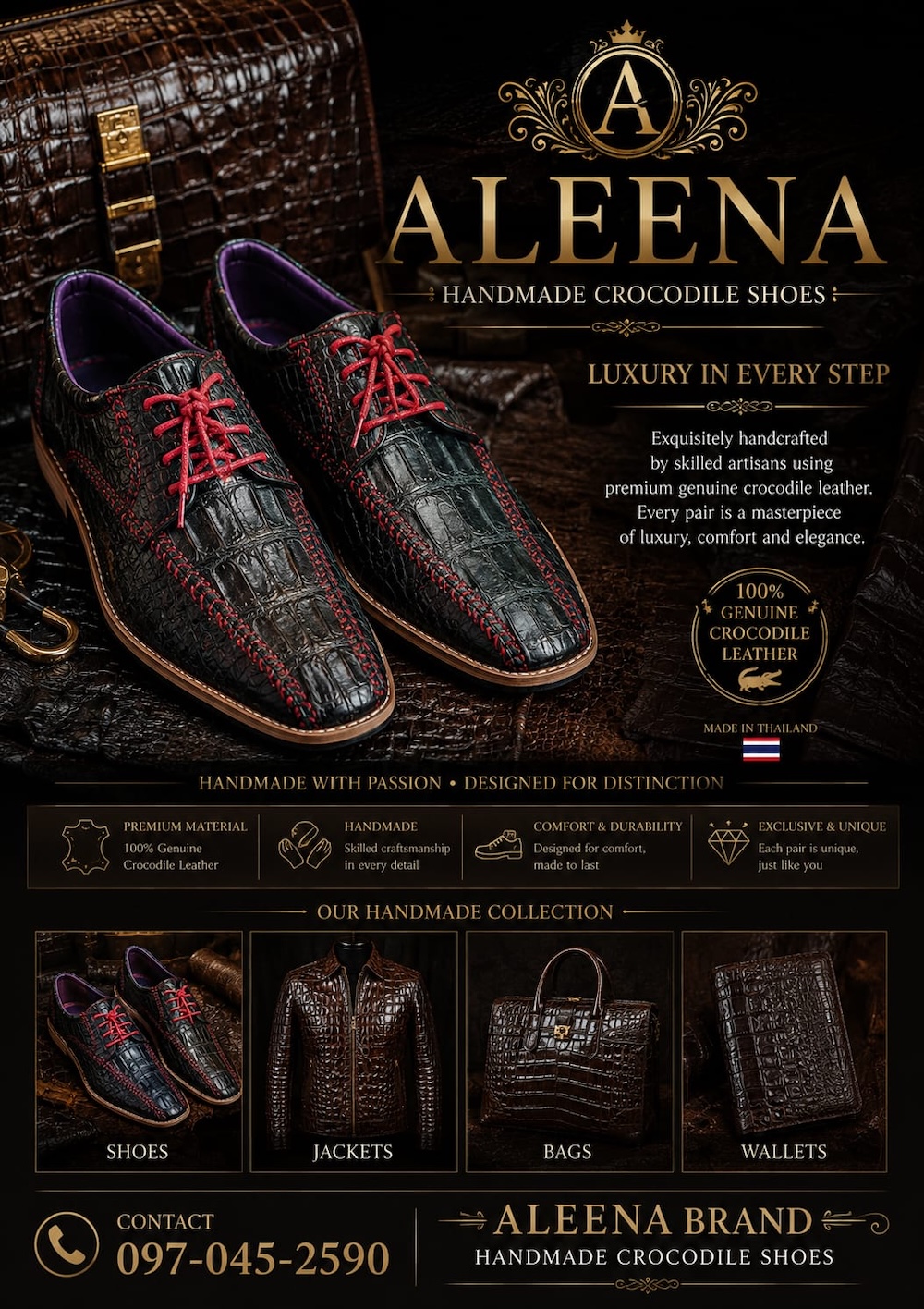  aleena leather hand made crocodile 