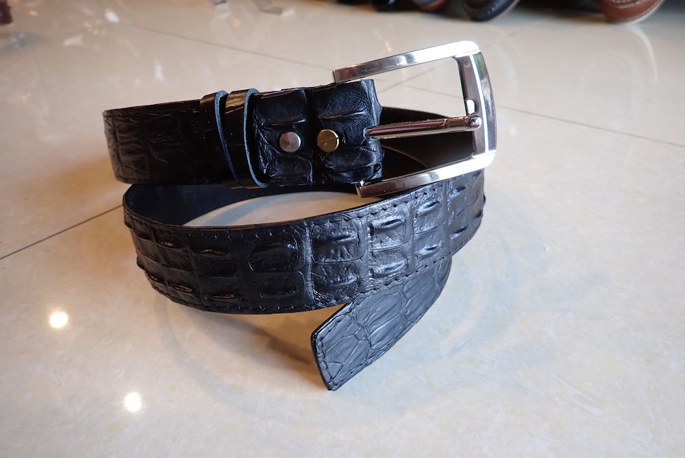  crocodile belt hand made leather 