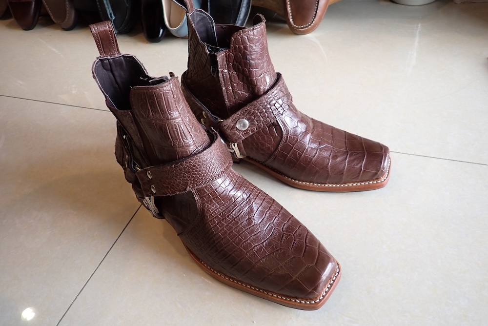  crocodile boots leather hand made 