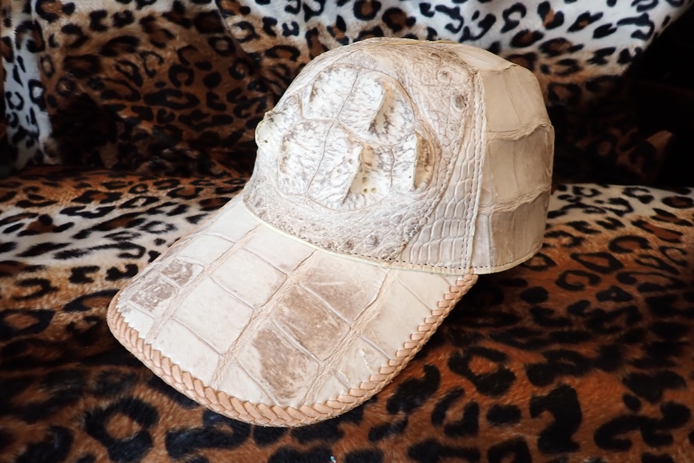  crocodile hat custom made leather 