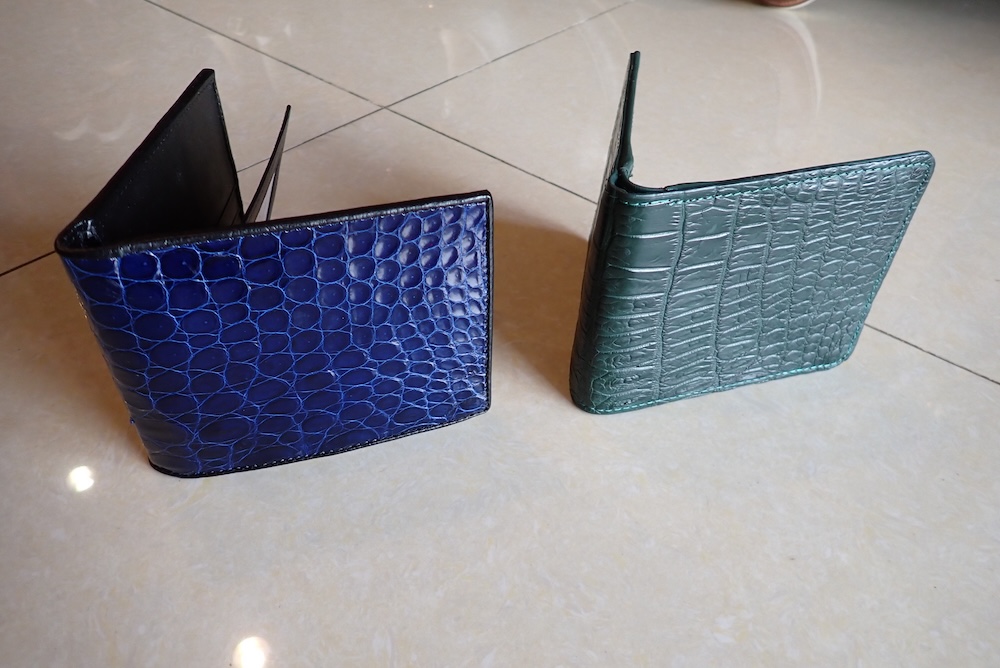  crocodile wallet custom made leather 