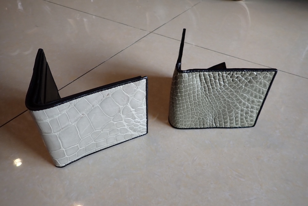  crocodile wallet hand made leather 