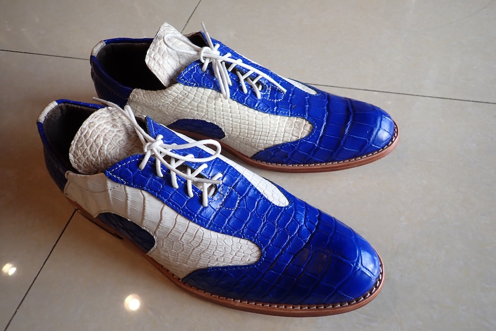  shoes leather python hand made 